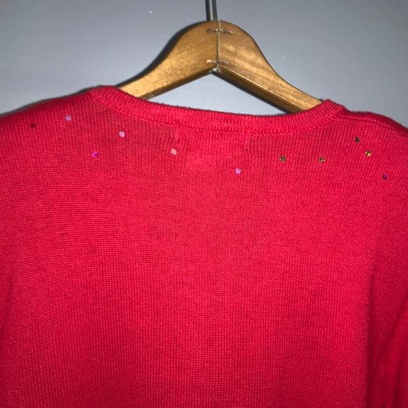 Jack B. Quick Holiday Beaded Sequined Christmas Tree Sweater XL ornaments New - Picture 6 of 7